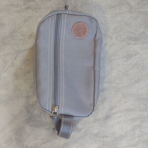 TIMBERLAND Travel Kit Toiletry Bag Case Gray Canvas Grey Zip Pocket NEW